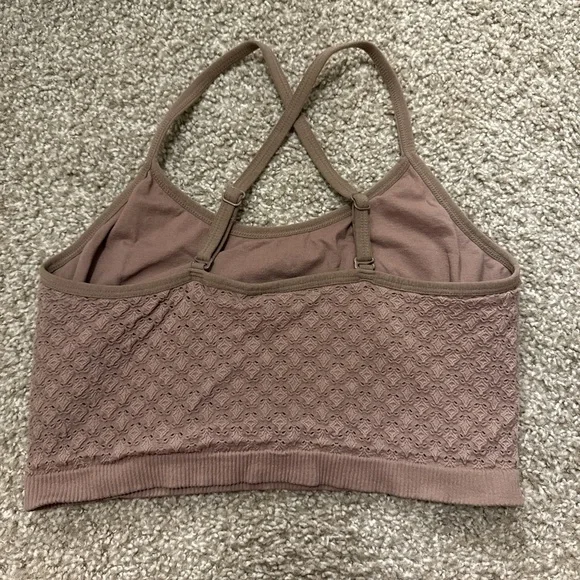 Colsie Crochet Bralette - Brown Crop Top Bra - Picture 2 of 3